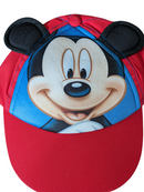 Cotton Cap with Ear Applique Mickey Mouse Print