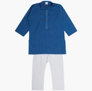 Baby Boy Traditional Ethnic Wear Handloom Cotton Solid Pattern Kurta with White Pyjama Set